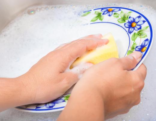 Volunteers might work in a hospital's cafeteria washing dishes.