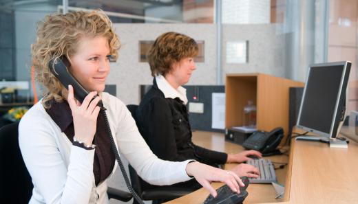 Front desk receptionists are usually who people talk to when they phone a company.