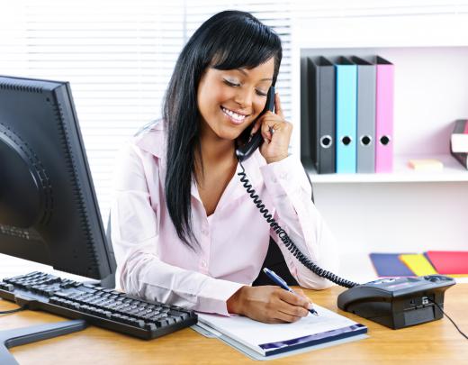 A junior receptionist working.