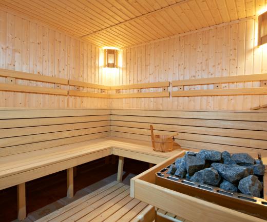 A sauna at a salon.