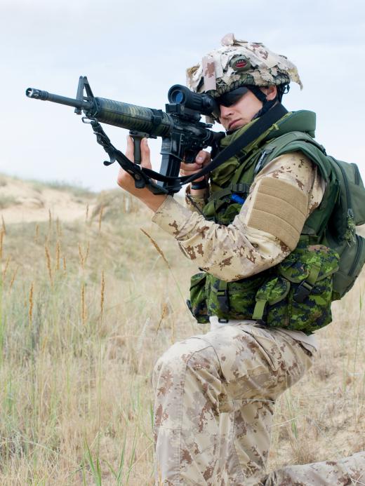 Soldiers who fight in the infantry use small arms, including rifles, to capture and hold objectives on the ground.