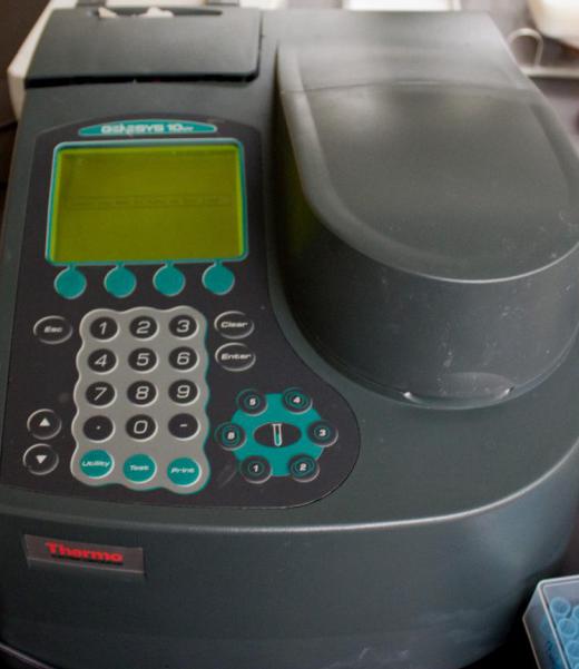 For biochemistry research, a spectrophotometer is frequently necessary to measure protein concentrations or enzyme reactions.