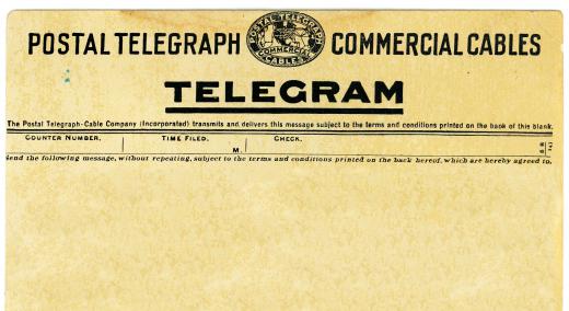 The standard telegram was meant to be a quick and concise means of communicating a brief message.