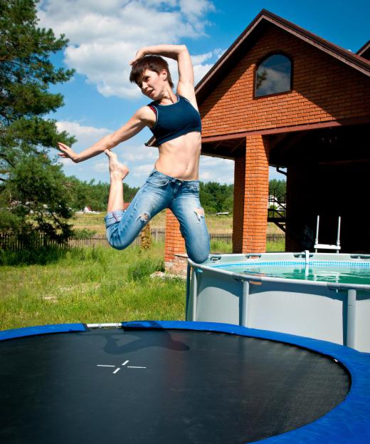 Stuntwomen are often skilled in using a trampoline.