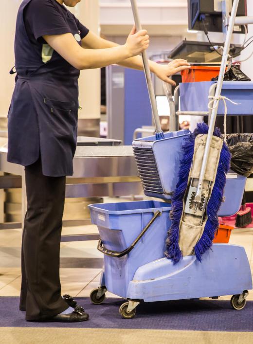 A housekeeping supervisor is responsible for the maintenance of cleaning equipment.