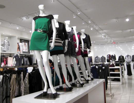 Mannequins are used to model clothes.