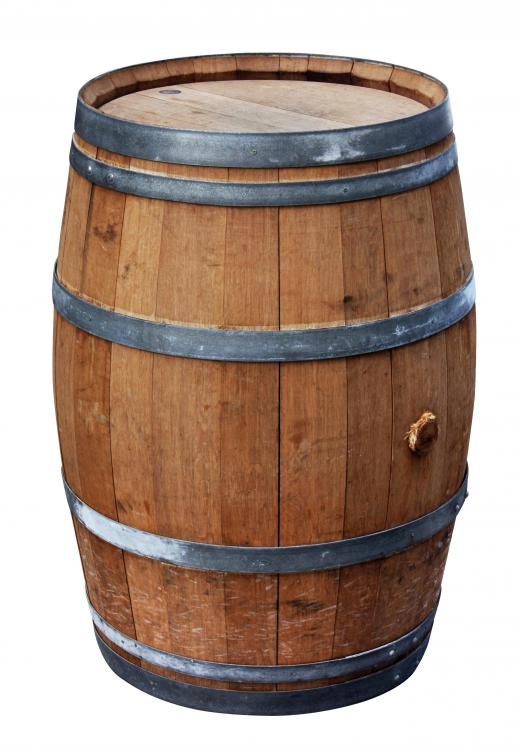 A wooden barrel.