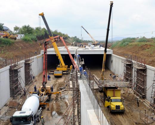 Some civil engineers specialize in a single area, such as tunnel building.